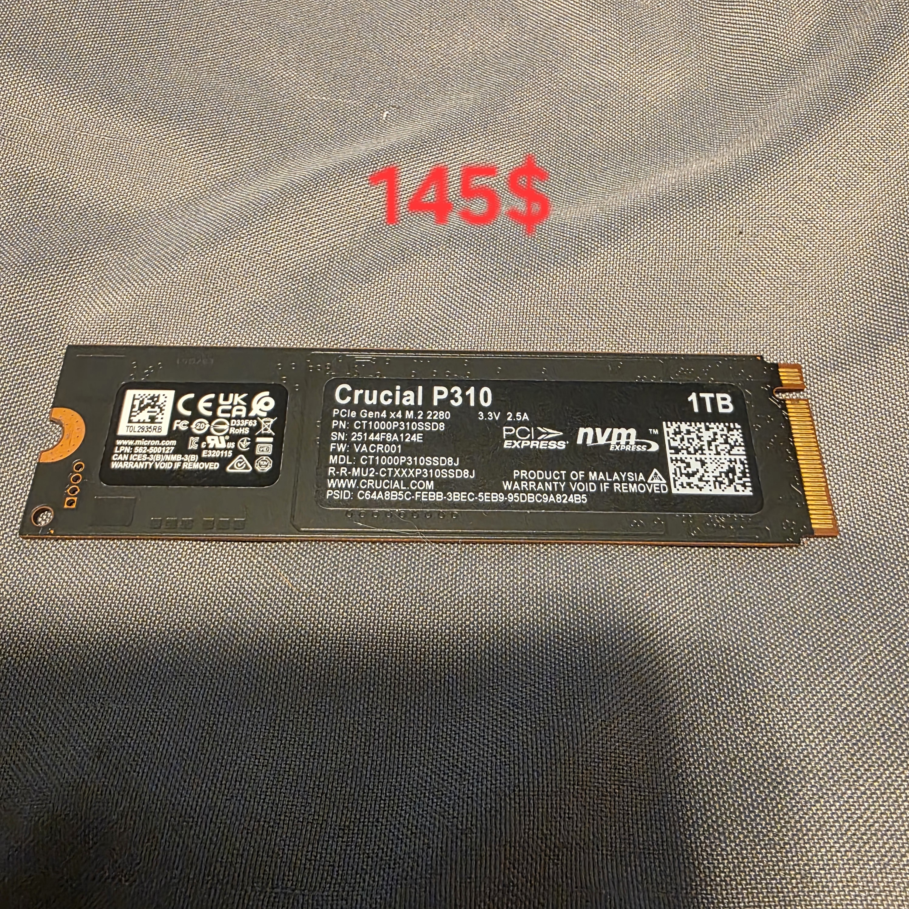 Crucial P310 high speed ssd